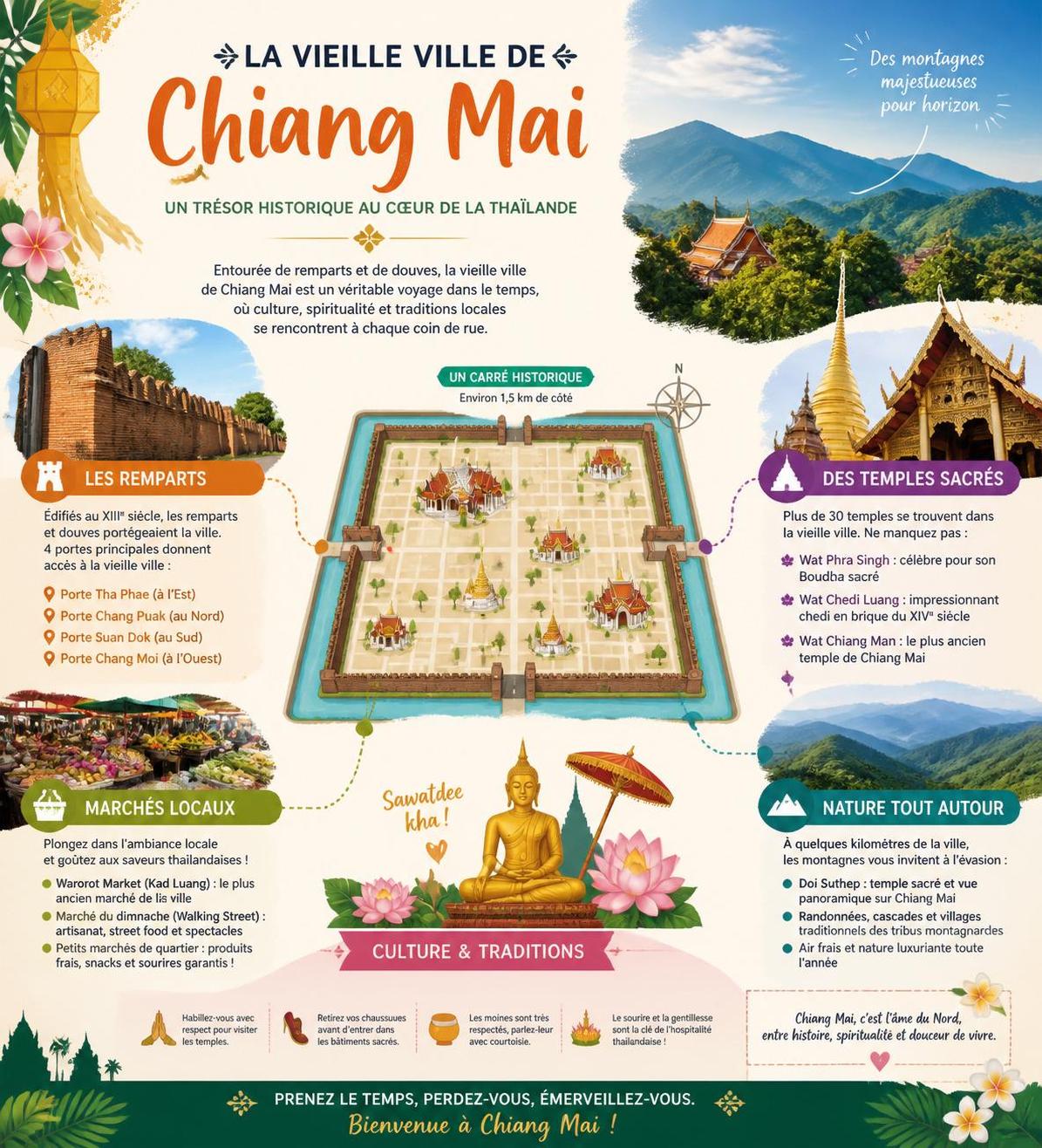 découvrez chiang mai, la véritable thaïlande authentique remplie de culture, nature et traditions, souvent éclipsée par l'effervescence de bangkok.