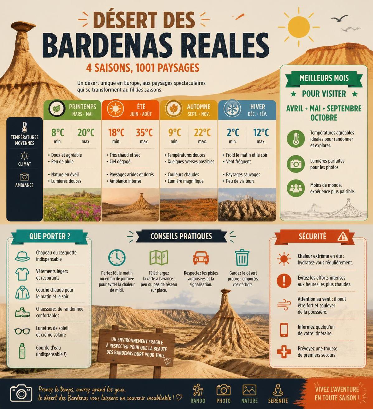 découvrez les bardenas reales, un désert espagnol unique et sauvage, souvent méconnu et préservé, offrant des paysages époustouflants pour les aventuriers audacieux.