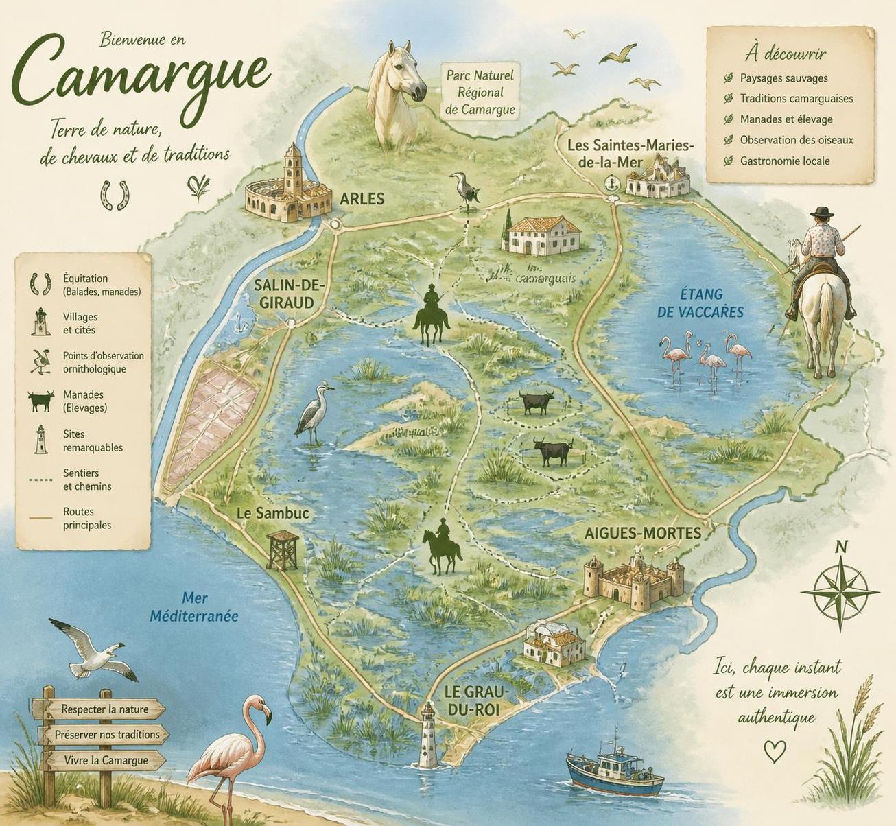 découvrez la camargue à cheval et vivez une aventure sauvage unique au cœur des paysages préservés du sud de la france.