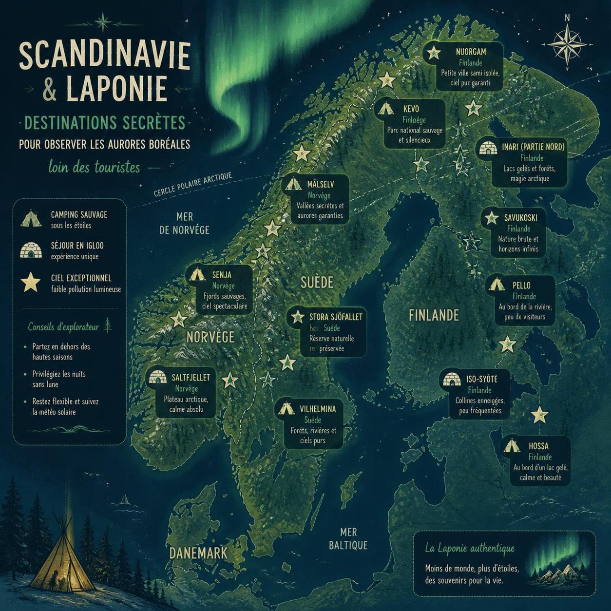 découvrez les meilleures destinations pour admirer les aurores boréales loin des foules touristiques et vivez une expérience unique et authentique sous ce spectacle naturel féerique.