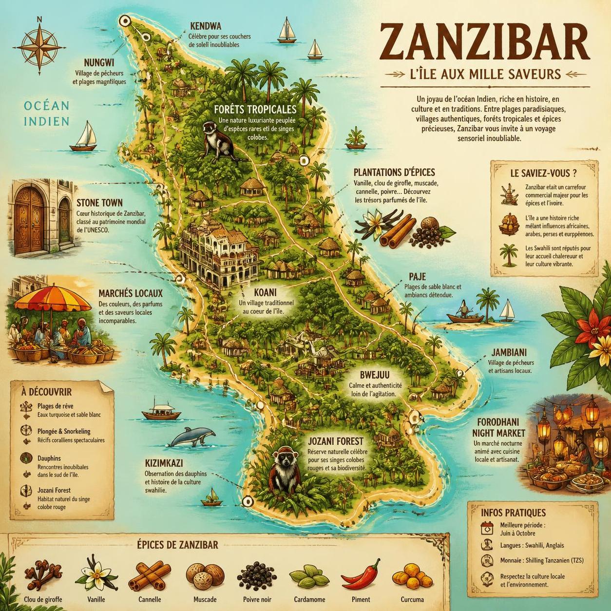 découvrez zanzibar autrement : explorez l'intérieur secret de l'ßle, loin des plages populaires, et vivez une expérience authentique hors des sentiers battus.