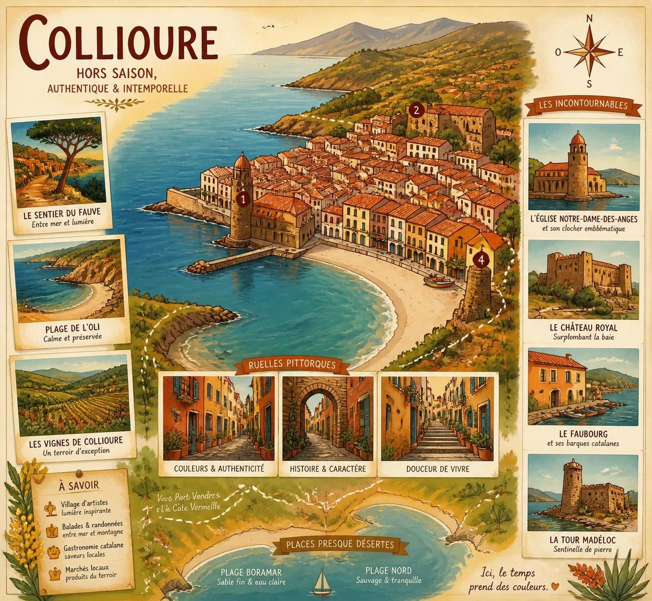 dĂ©couvrez collioure hors saison, ce village catalan emblĂ©matique des peintres fauves, oĂč vous pourrez profiter tranquillement des plages et de son charme authentique loin de la foule.