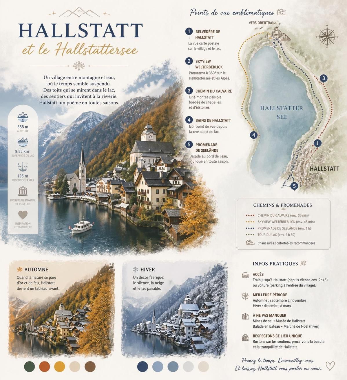 découvrez hallstatt hors saison et profitez d'un calme exceptionnel au bord du lac autrichien, loin de la foule, pour une expérience unique et paisible.