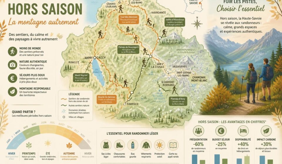 découvrez la haute-savoie hors saison, un paradis pour les randonneurs souhaitant éviter la foule des pistes. profitez de sentiers paisibles et de paysages naturels préservés pour une escapade authentique en montagne.