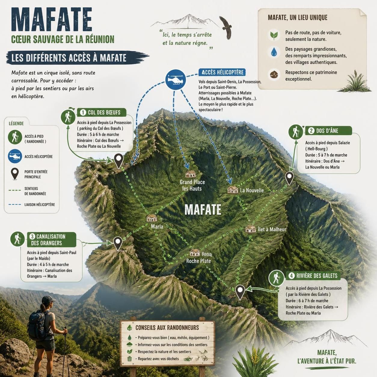 dĂ©couvrez le cirque de mafate Ă la rĂ©union, un joyau naturel isolĂ© accessible uniquement Ă pied ou en hĂ©licoptĂšre, loin des plages habituelles. plongez dans une aventure unique au cĆur d'une Ăźle enclavĂ©e, loin du tourisme de masse.