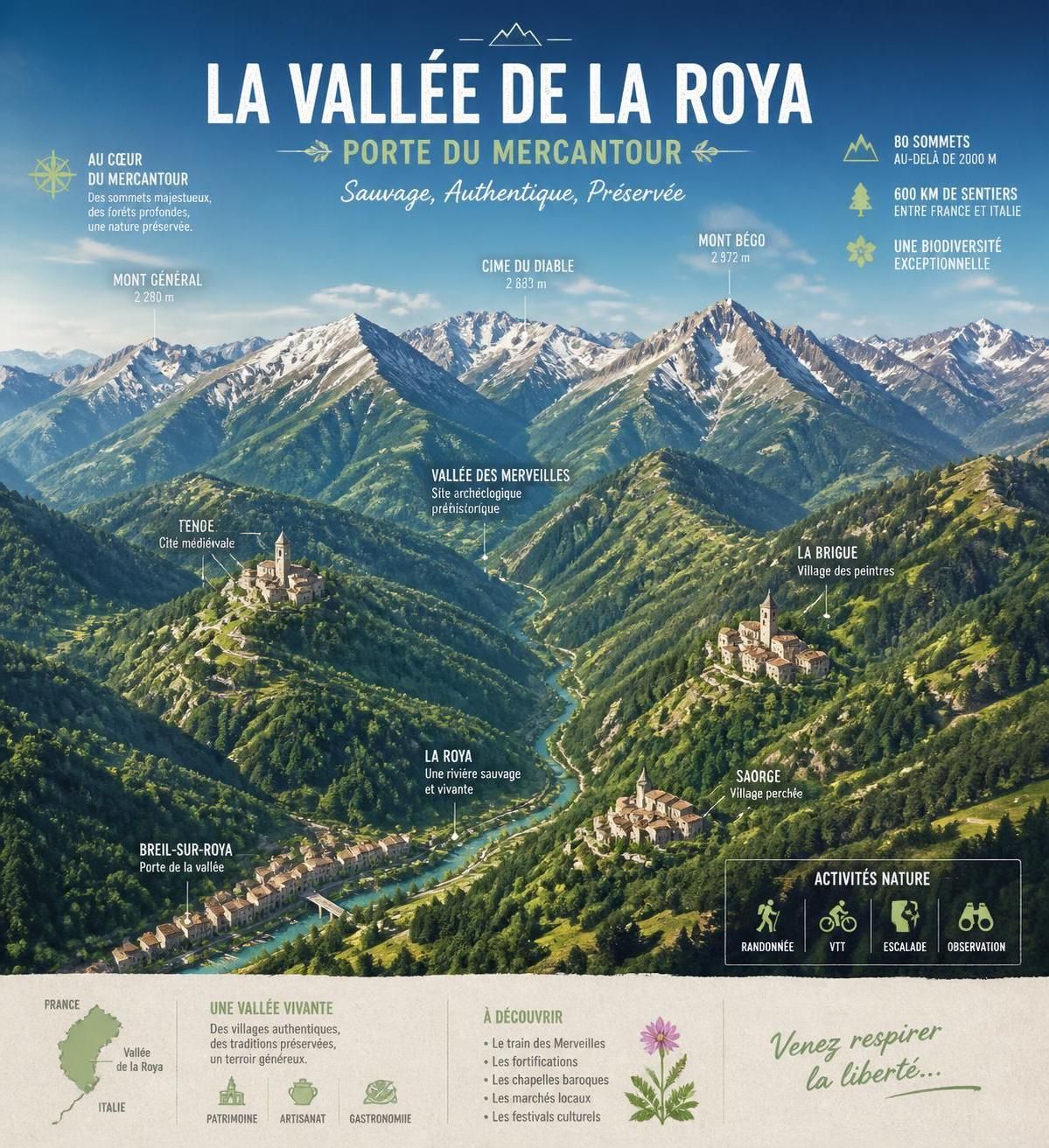 découvrez le mercantour côté roya, un territoire préservé avec des vallées secrètes et des merveilles naturelles que les randonneurs de provence n'explorent pas encore. partez à l'aventure hors des sentiers battus.