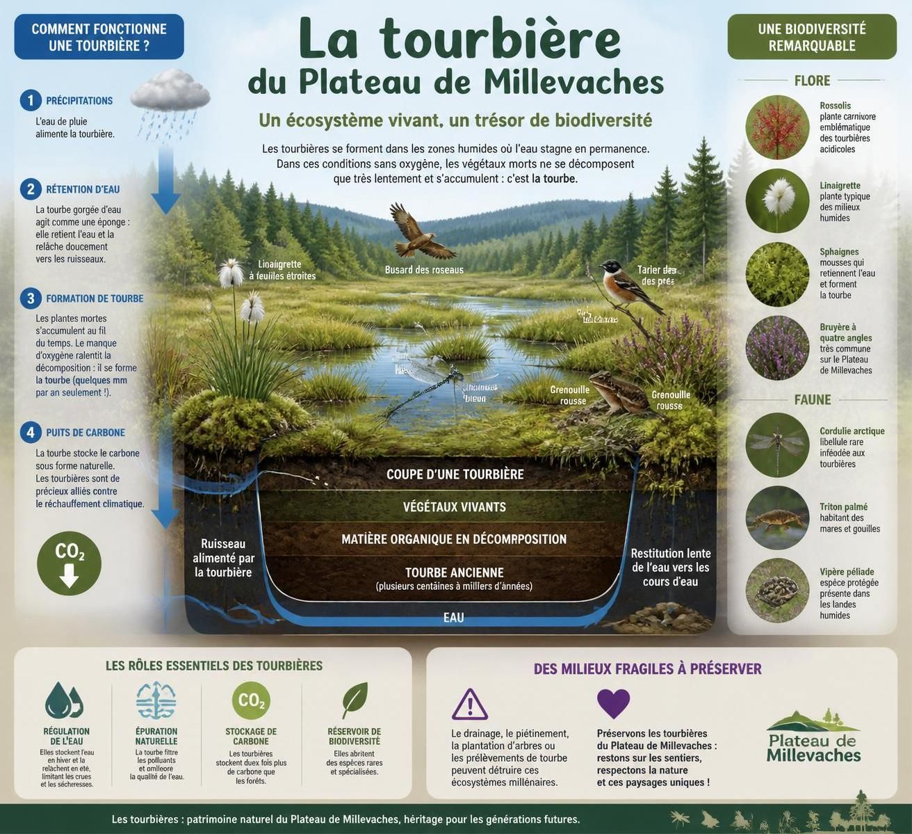 découvrez le plateau de millevaches, un trésor naturel du massif central avec ses tourbières uniques et ses vastes landes, un paysage sauvage et préservé que la creuse vous invite à explorer.