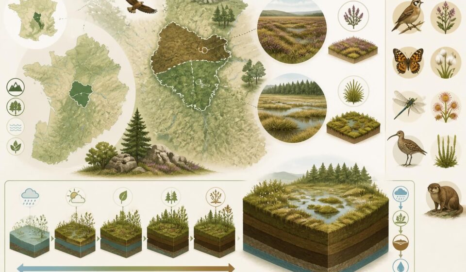 découvrez le plateau de millevaches, ses tourbières uniques et ses landes préservées au cœur du massif central, un trésor naturel souvent méconnu en creuse.