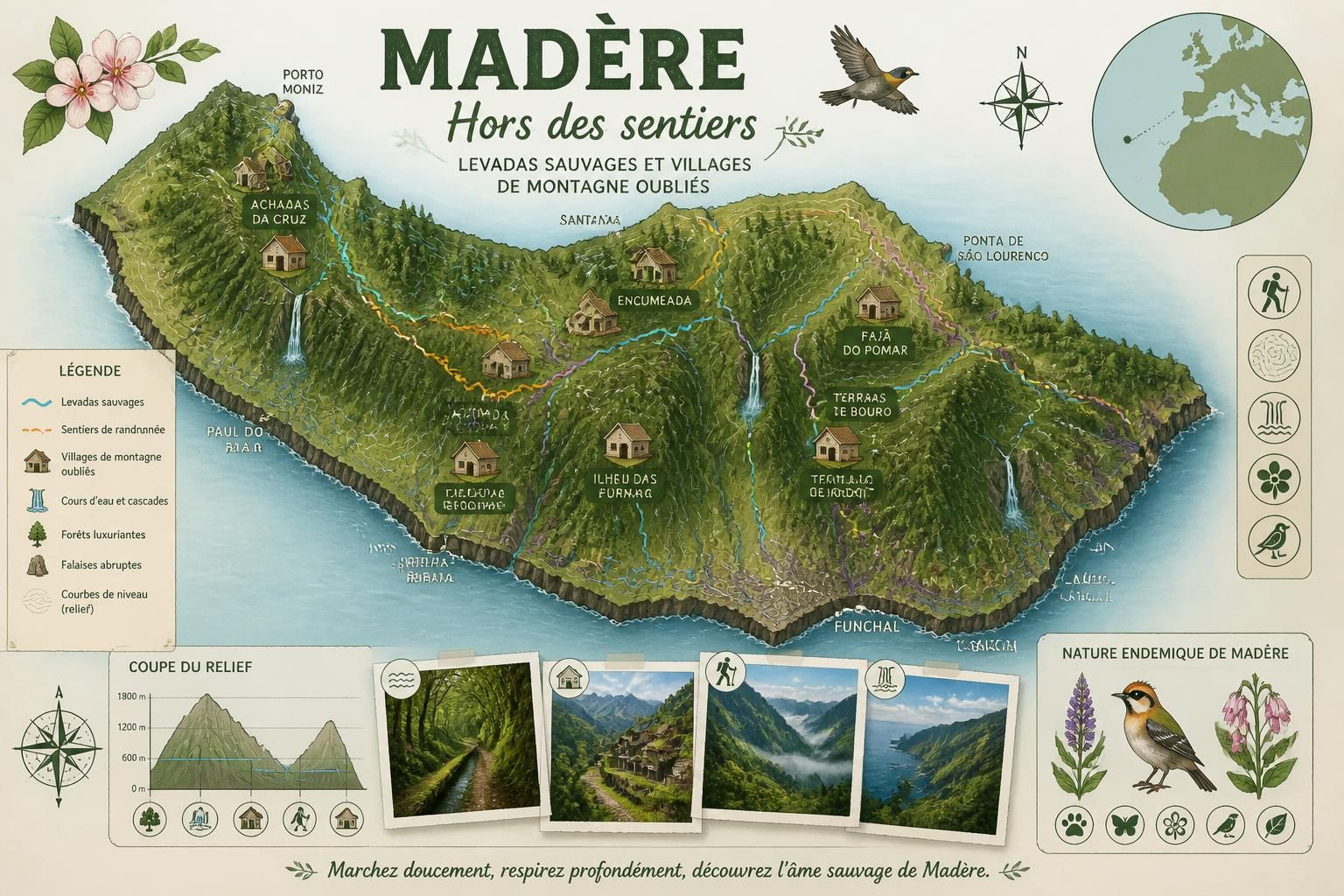 explorez madère autrement avec des levadas sauvages et des villages de montagne oubliés, pour une aventure authentique loin des sentiers battus.