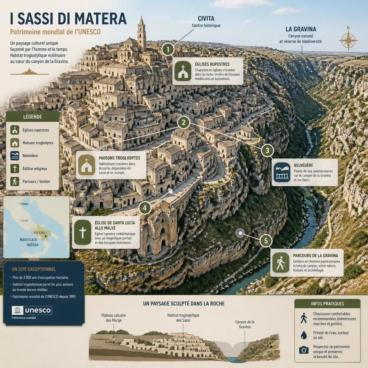 découvrez matera, la fascinante cité troglodyte italienne unique au monde, célèbre pour ses maisons creusées dans la roche et son patrimoine historique exceptionnel.