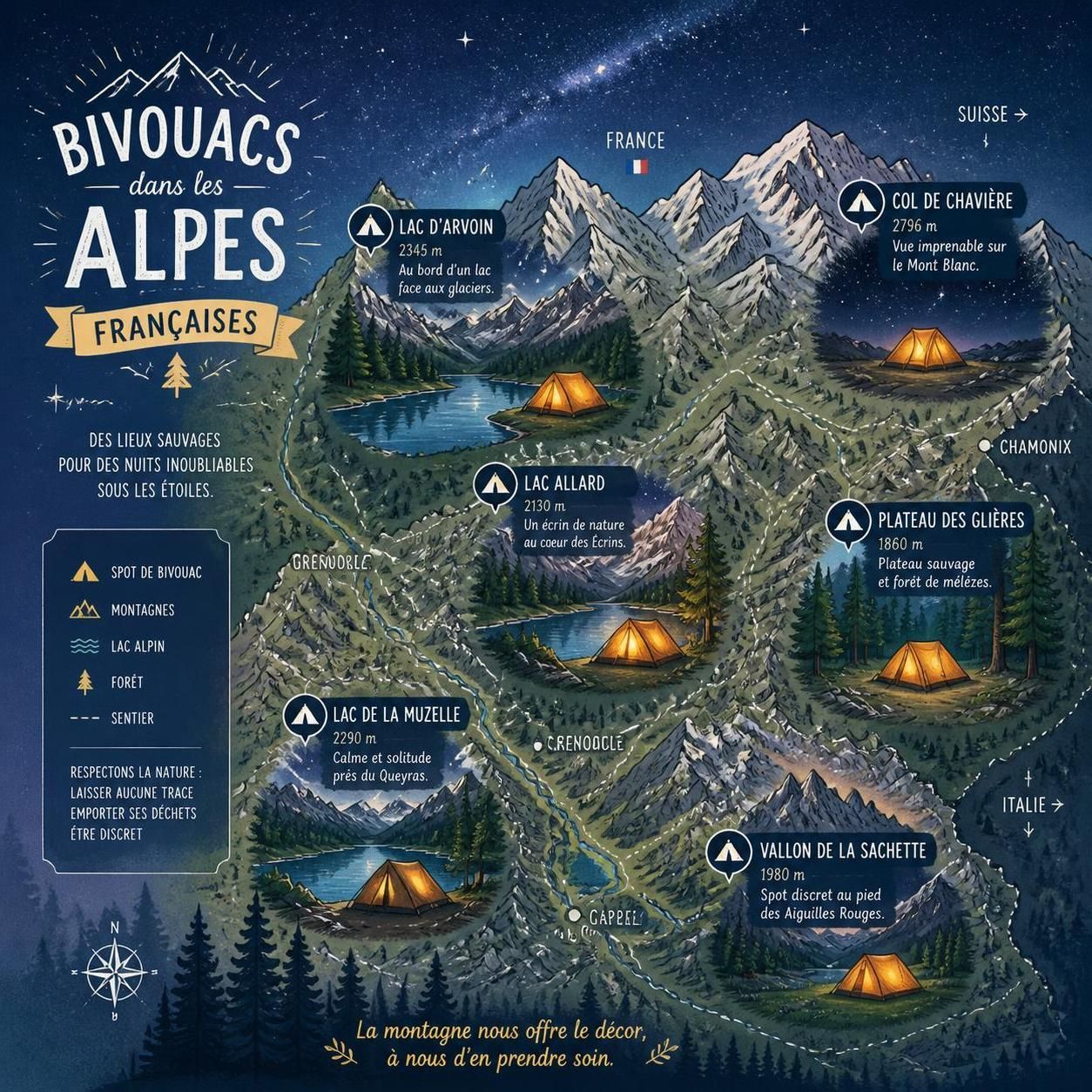 découvrez comment organiser votre première nuit en bivouac dans les alpes et profiter d'une expérience unique sous les étoiles, loin de toute civilisation.