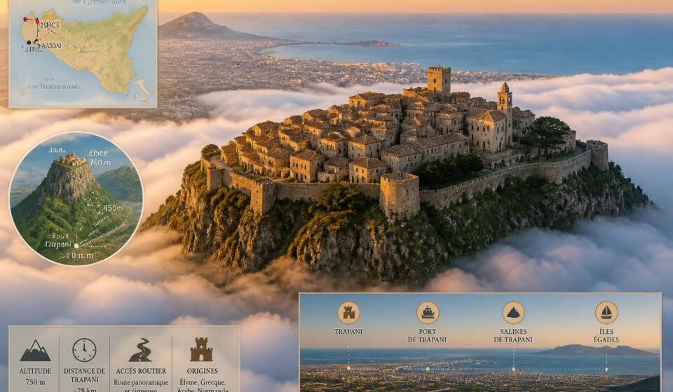 découvrez érice, la cité médiévale perchée au-dessus des nuages, un joyau historique que les touristes de trapani admirent de loin sans oser monter. plongez dans son charme unique et son atmosphère mystérieuse.