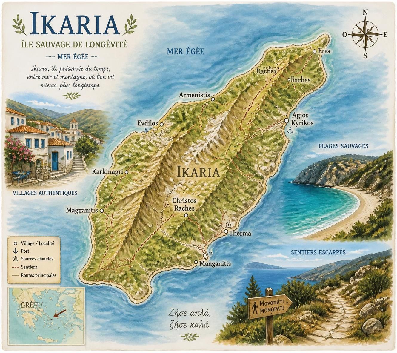 découvrez ikaria, l'ßle grecque réputée pour la longévité de ses habitants et son atmosphÚre si captivante que les touristes y prolongent leur séjour sans s'en rendre compte.