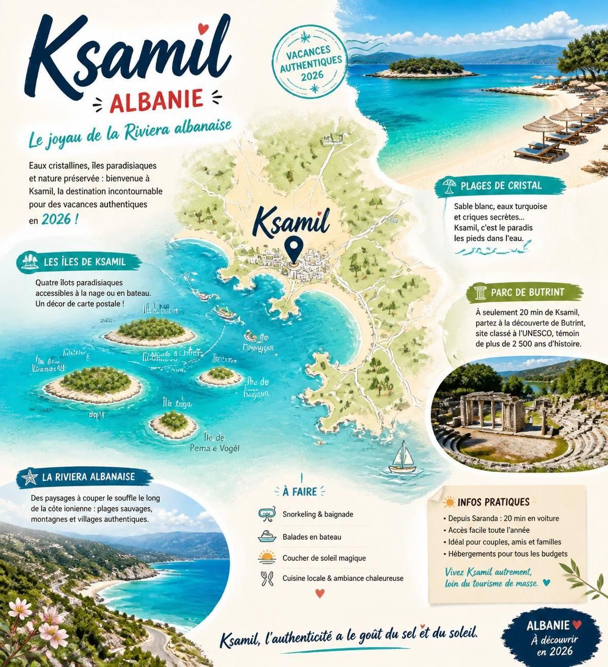 découvrez ksamil, joyau préservé de la riviera albanaise, ses plages de sable fin et eaux cristallines, un secret encore peu connu des touristes européens.