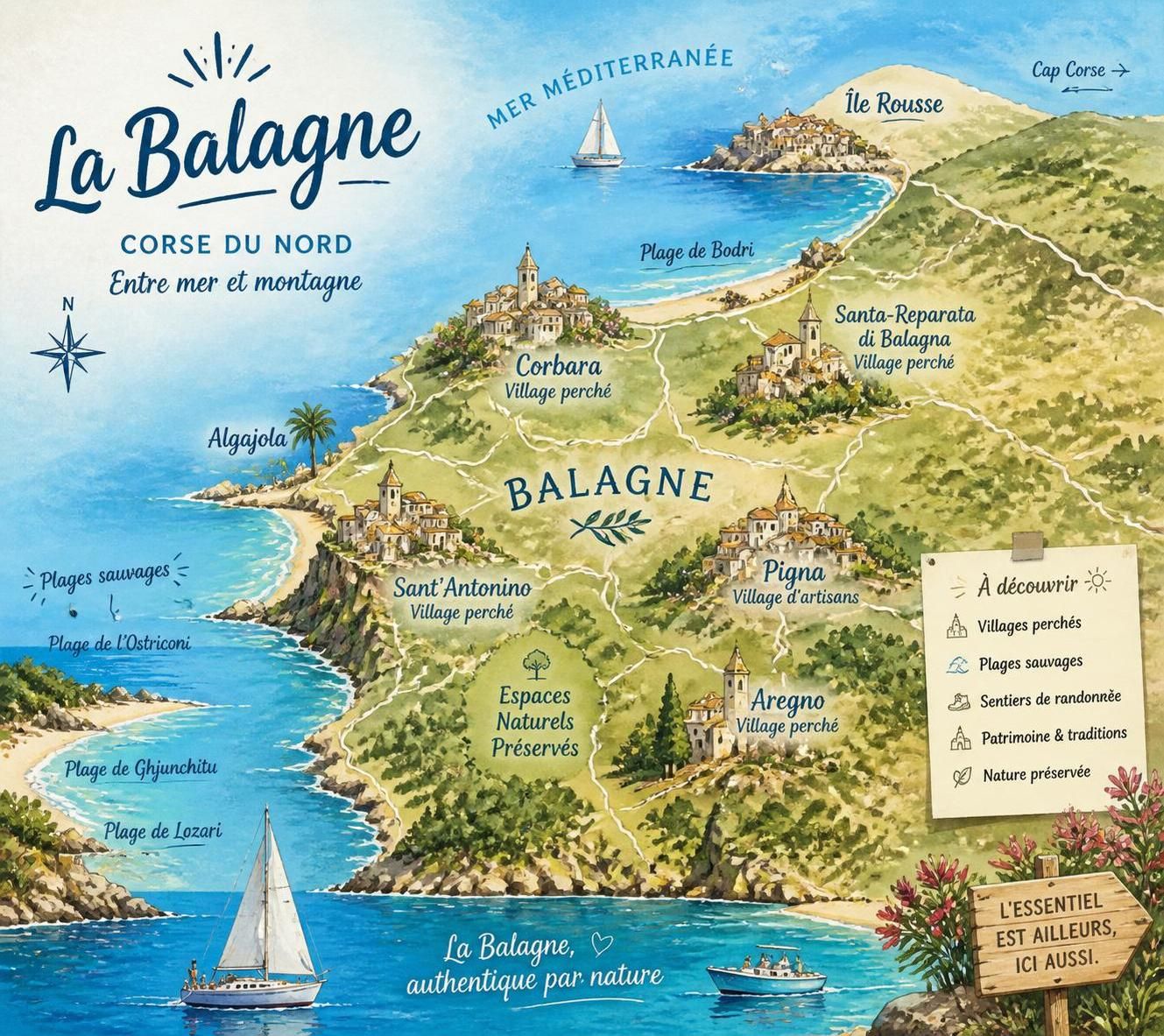 dĂ©couvrez la balagne cĂŽtĂ© plage, une partie prĂ©servĂ©e de la corse du nord oĂč les paillotes n'ont pas encore pris place, offrant un cadre naturel et authentique pour des vacances inoubliables.