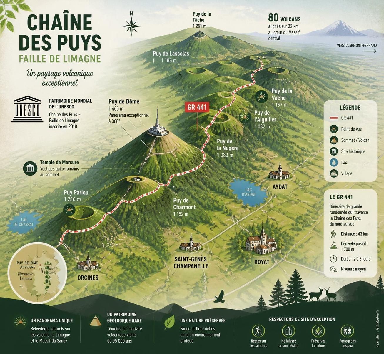 découvrez le gr des volcans d'auvergne, une aventure unique à travers la majestueuse chaîne des puys, un itinéraire souvent méconnu et proposé sous un angle inédit.