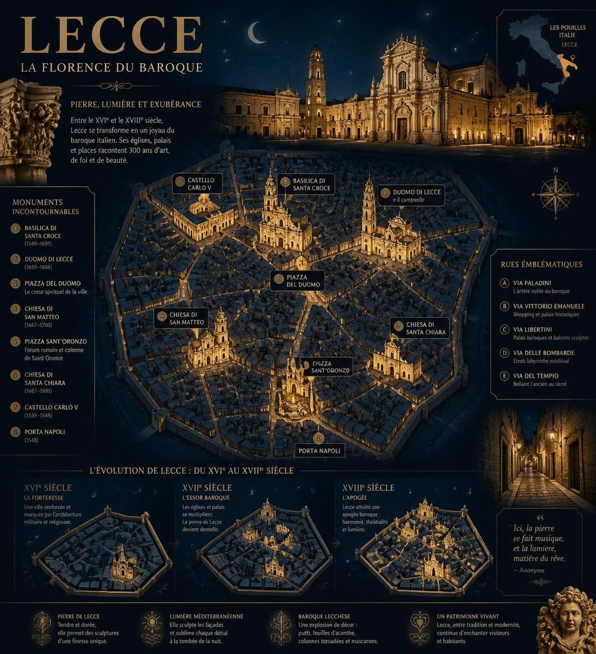 découvrez lecce, joyau baroque des pouilles, une ville au charme nocturne unique, avant que l'italie du sud ne devienne la nouvelle destination tendance.