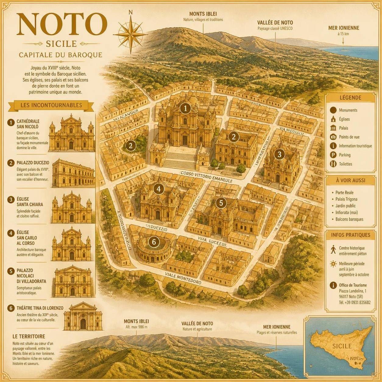 découvrez noto, la ville sicilienne qui renaît de ses cendres après le séisme de 1693 grâce à son architecture baroque de pierre blonde unique, un trésor patrimonial à ne pas manquer.