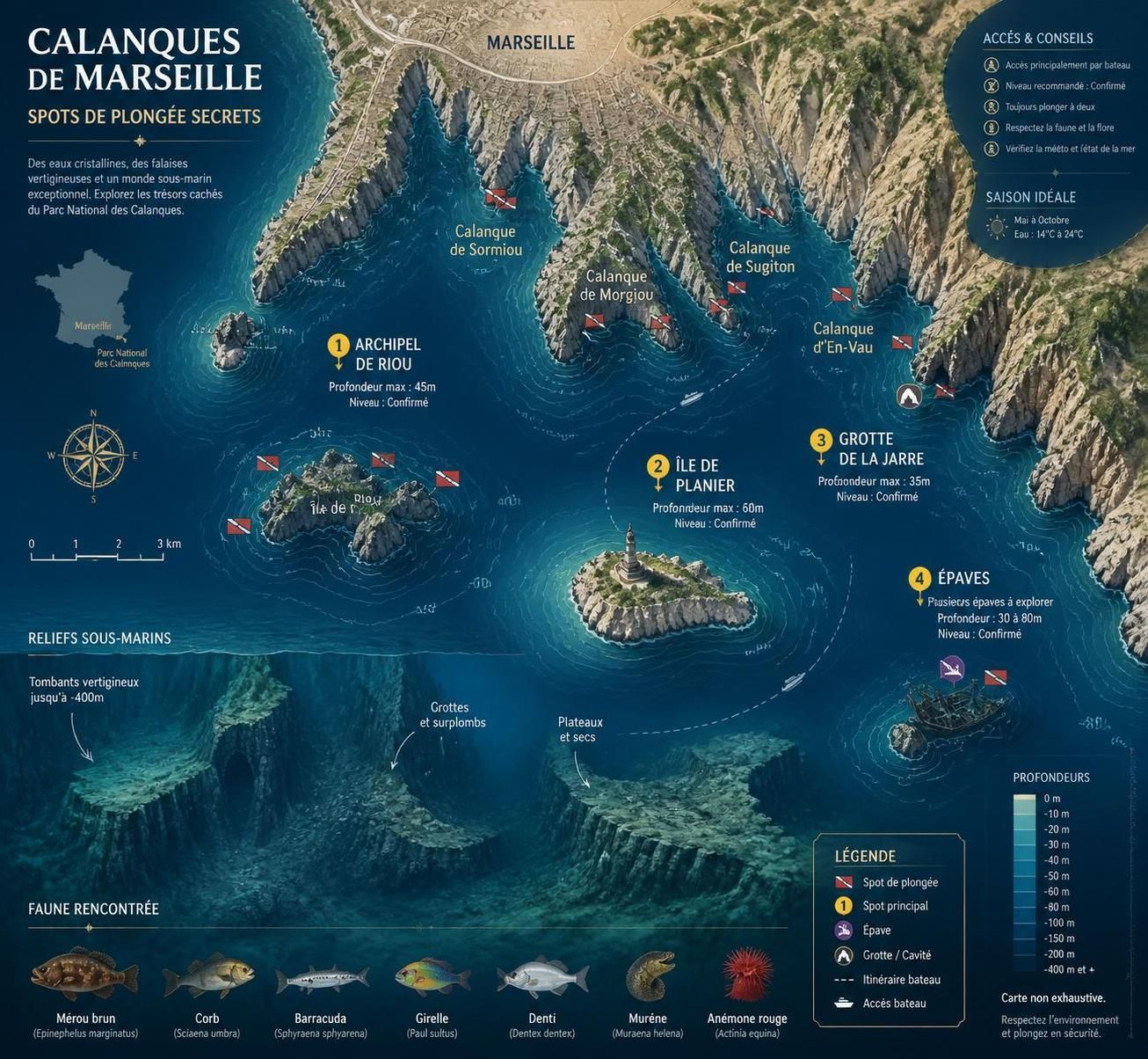 découvrez les spots de plongée secrÚtement réservés aux clients fidÚles des moniteurs dans les calanques de marseille, un paradis sous-marin à explorer en exclusivité.