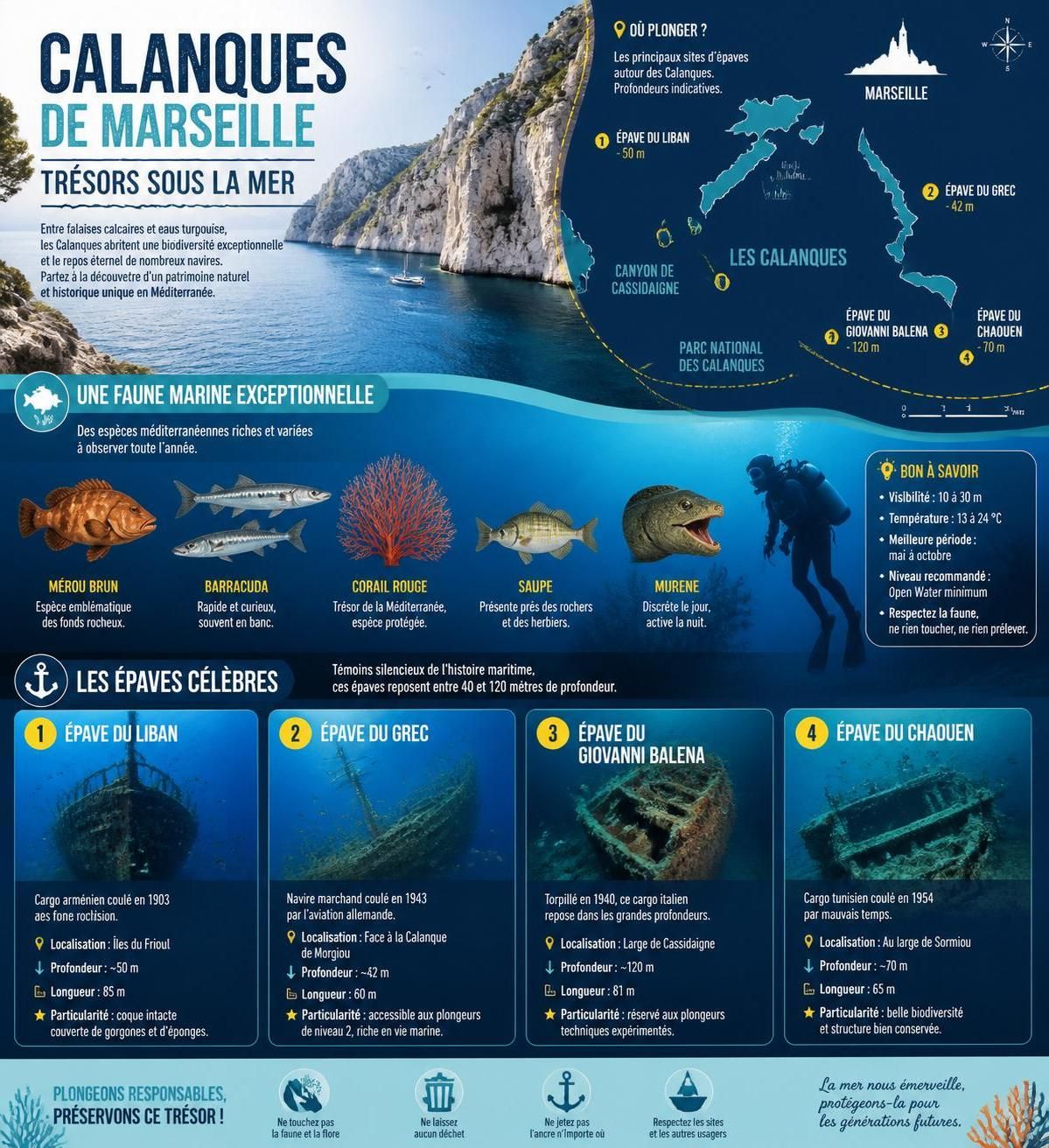 découvrez les calanques de marseille à travers les spots de plongée secrets réservés aux clients fidÚles, pour une aventure sous-marine unique et privilégiée.