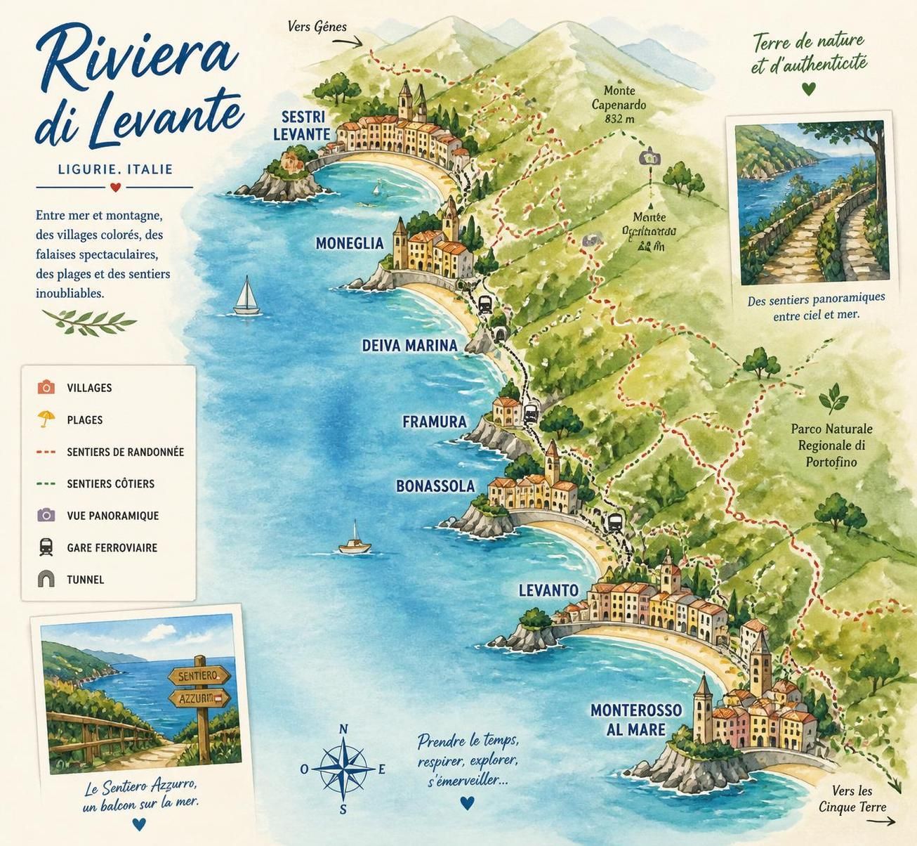 découvrez la riviera di levante, une merveille entre gênes et les cinque terre, idéale pour les randonneurs à la recherche d'authenticité, loin des circuits touristiques et des bus bondés.