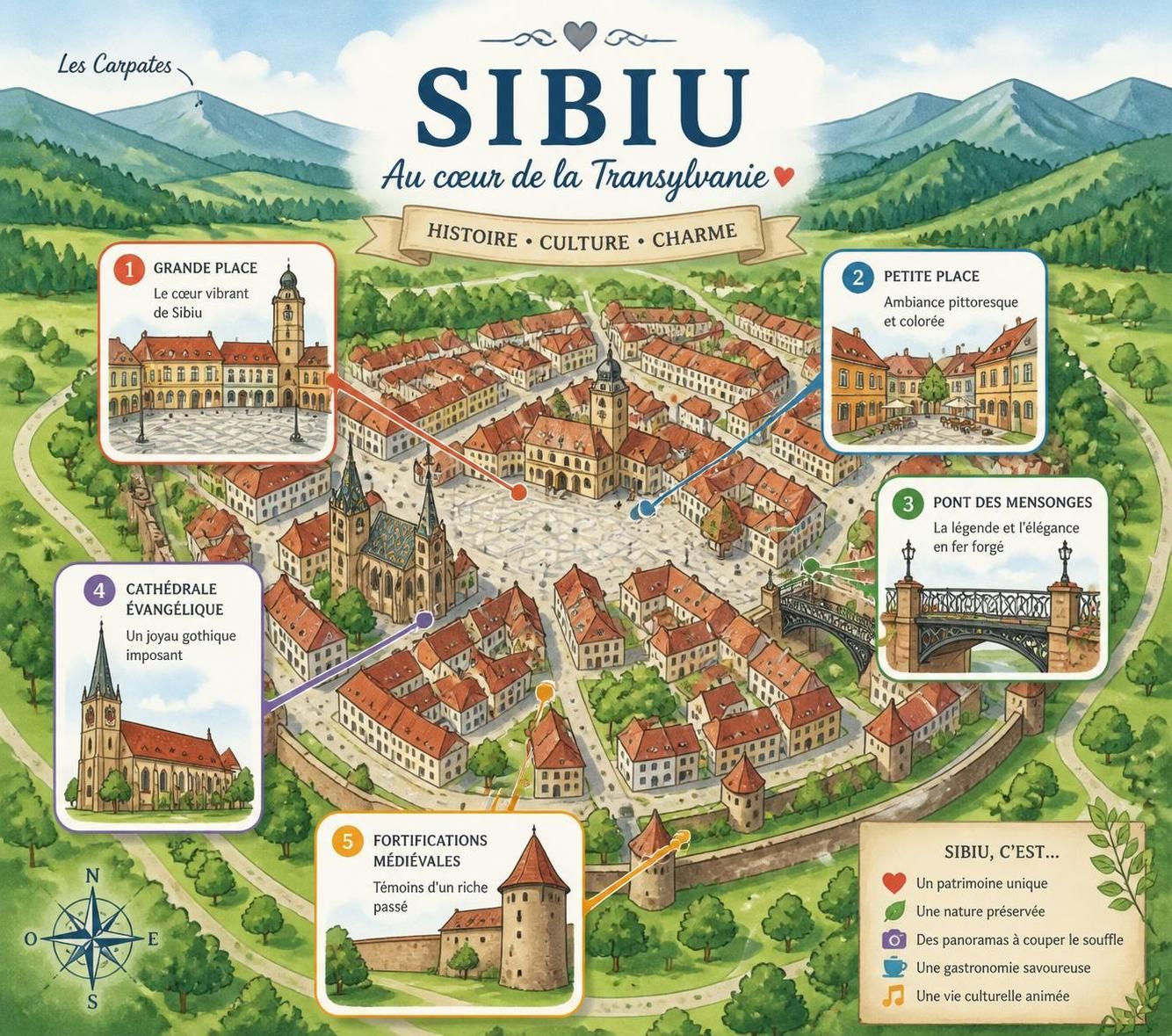 découvrez sibiu, joyau médiéval de roumanie préservé du passage de la route du dracula, entre histoire authentique et charme architectural.