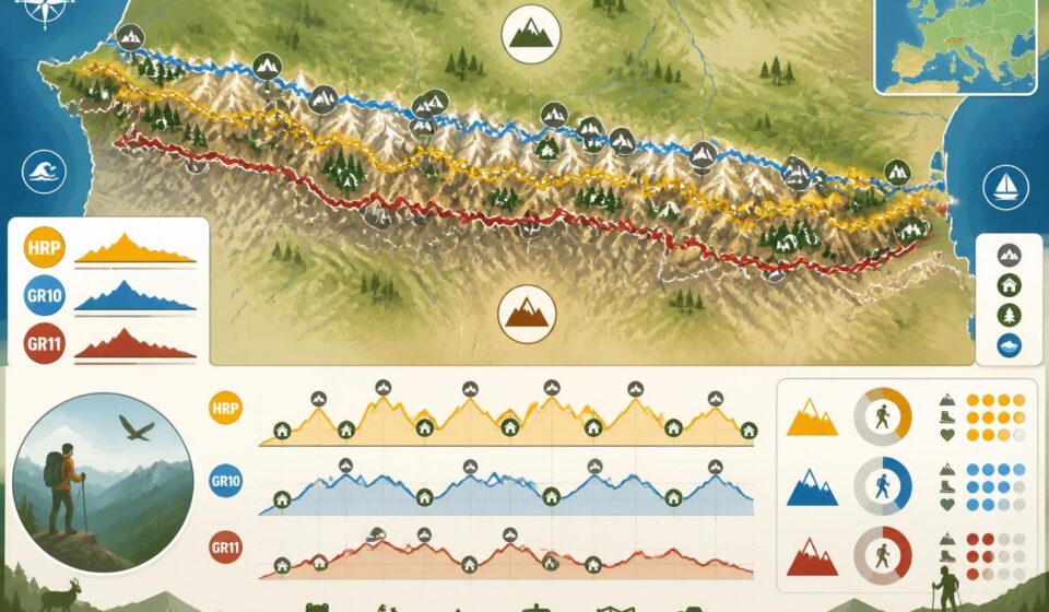 découvrez la haute route pyrénéenne (hrp), l'itinéraire alternatif offrant une traversée sauvage des pyrénées, loin des foules du gr10 français et du gr11 espagnol. idéal pour les amateurs de randonnée aventureuse et de nature préservée.