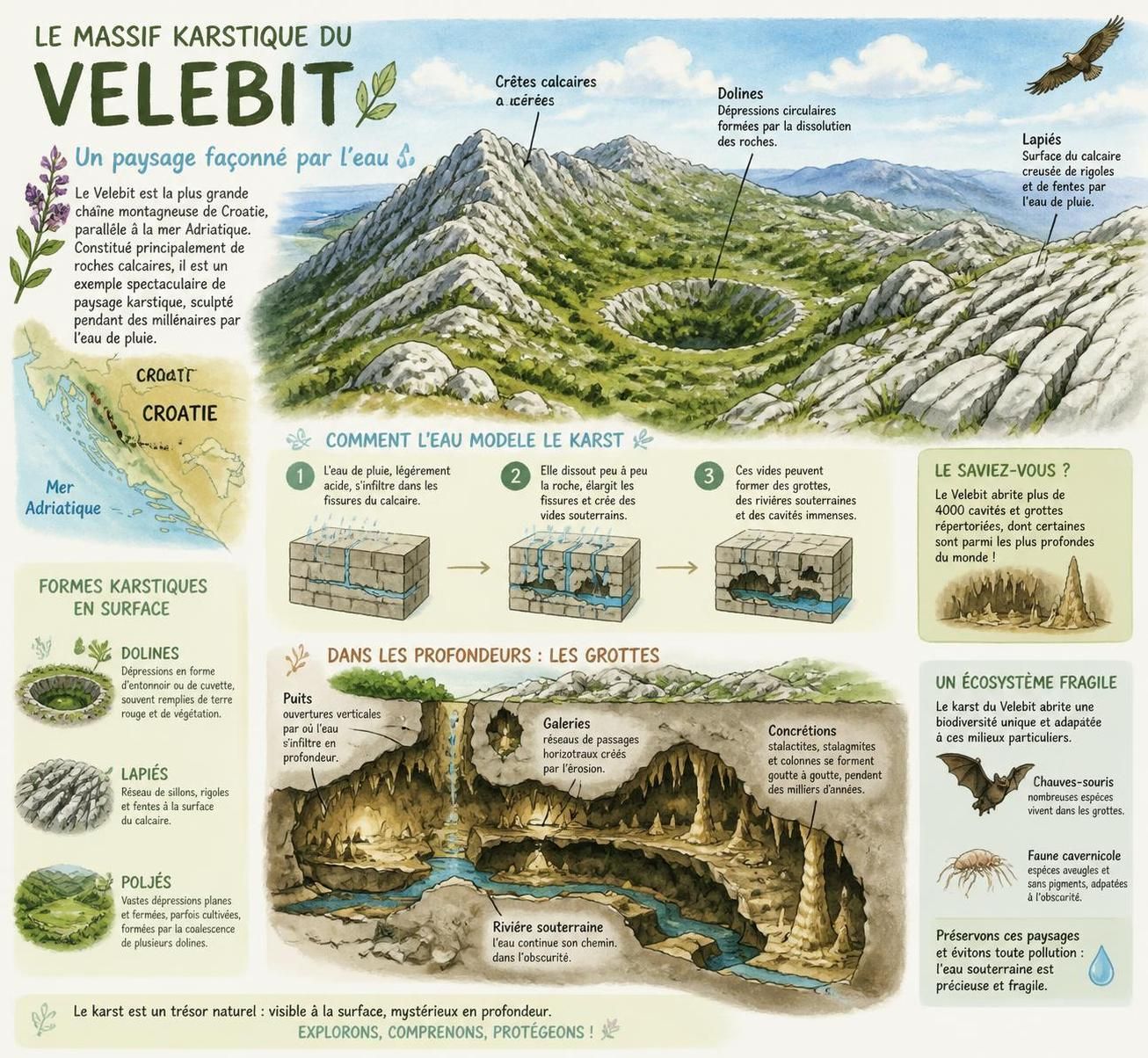 découvrez le velebit en croatie, une chaîne calcaire majestueuse entre la mer adriatique et la plaine pannonienne, souvent éclipsée par la renommée des lacs de plitvice.