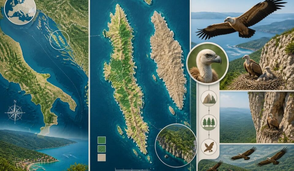 découvrez l'île de cres en croatie, une grande île adriatique moins connue que krk, où les vautours griffons vivent encore en toute liberté dans un cadre naturel préservé.