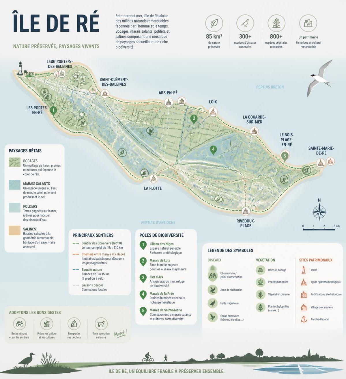 découvrez l'île de ré autrement en explorant les sentiers méconnus entre bocages, polders et marais salants, loin de la foule estivale.