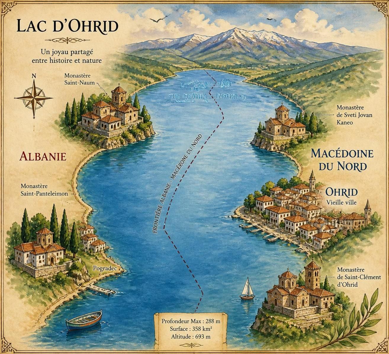 découvrez ohrid en macédoine du nord, un trésor des balkans où se mêlent un lac enchanteur et des monastères historiques, nichés entre l'albanie et la serbie.