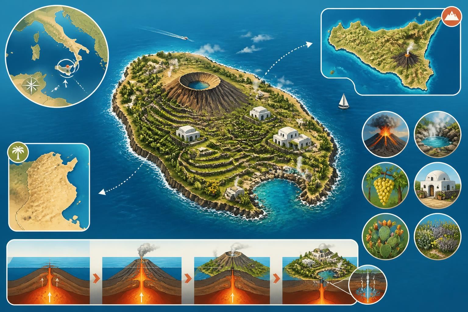 découvrez pantelleria, l'île volcanique italienne située entre la sicile et la tunisie, un trésor méconnu que les italiens préfèrent garder secret.