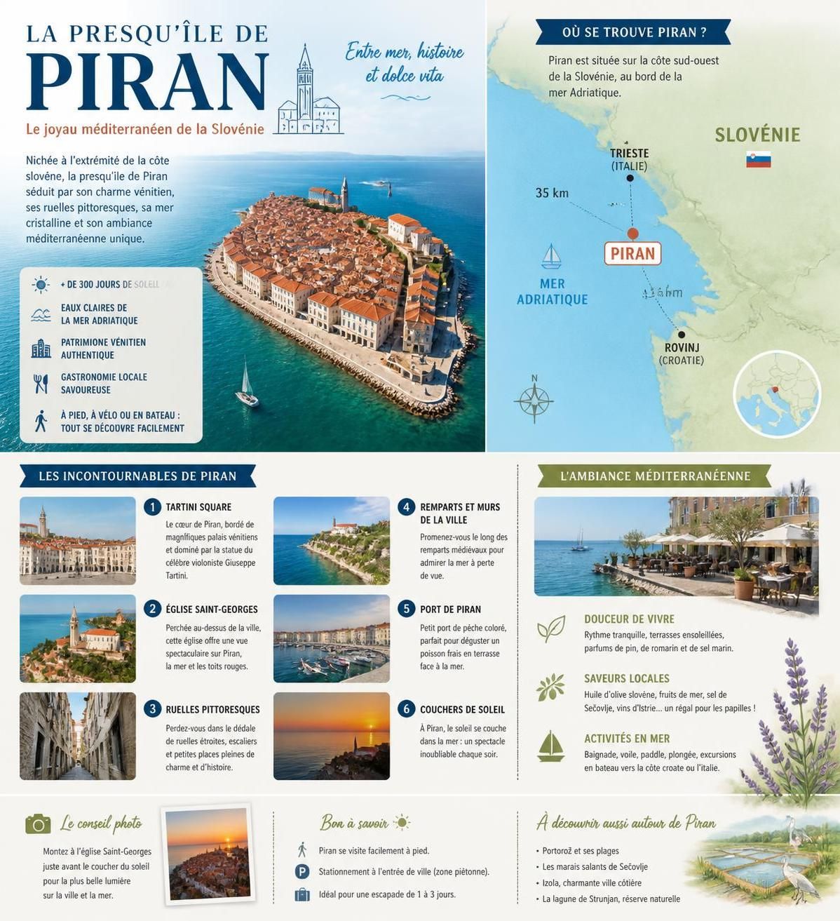 découvrez piran, la charmante presqu'île vénitienne de slovénie, un joyau méconnu situé entre trieste et rovinj, alliant histoire, architecture et paysages côtiers magnifiques.