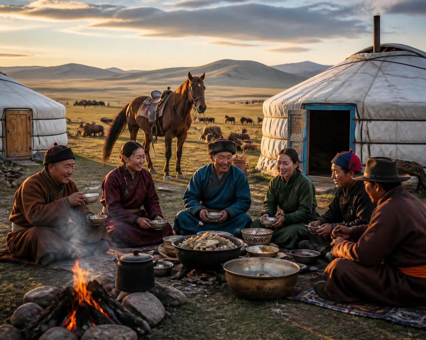 découvrez un safari à cheval unique en mongolie à travers les vastes steppes et les campements nomades authentiques, bien loin des yourtes touristiques de l'oulan-bator.