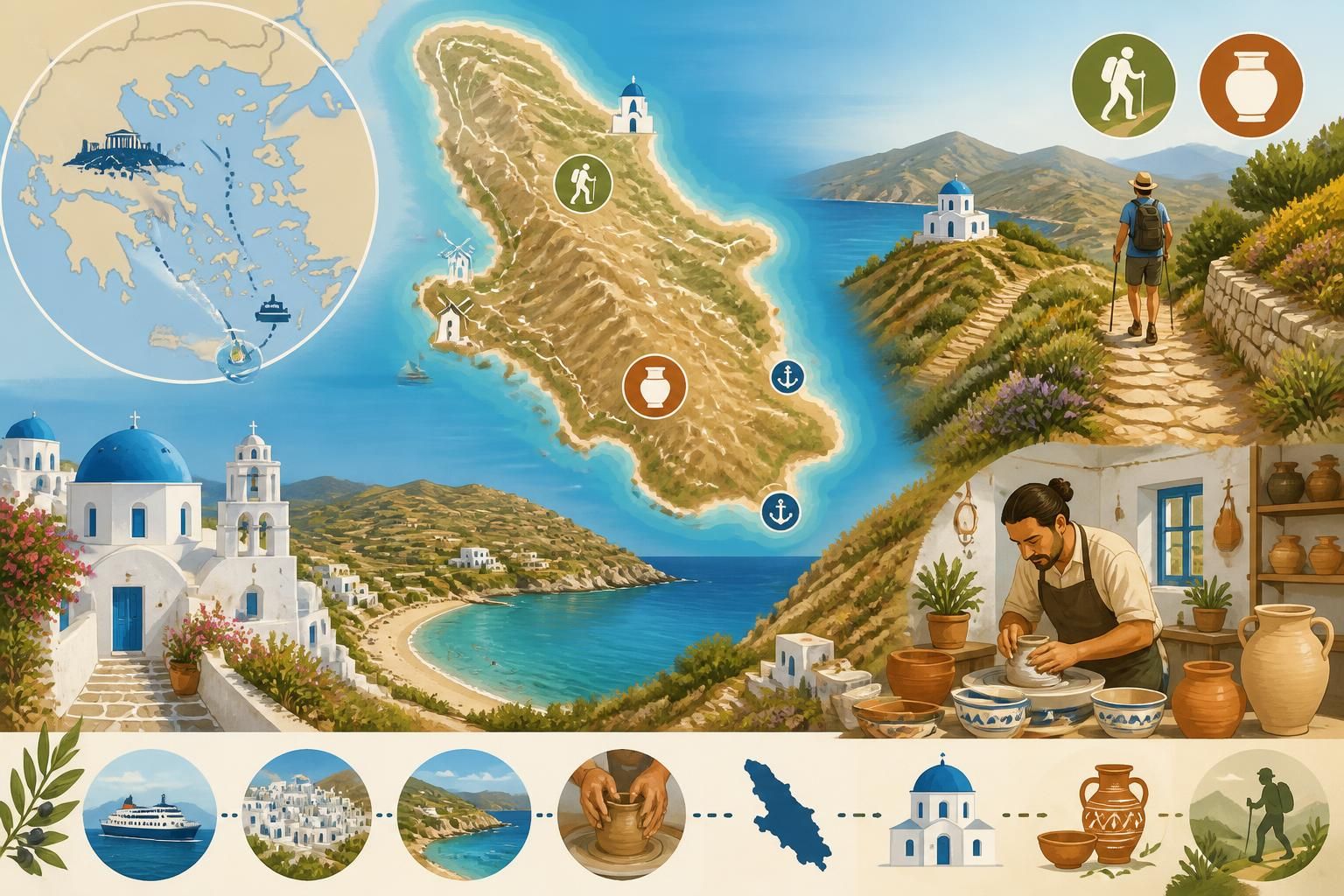 découvrez sifnos, l'île cycladique renommée pour ses potiers talentueux et ses sentiers de randonnée pittoresques, un secret bien gardé des athéniens pour leurs escapades du week-end.
